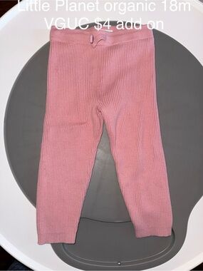 Little Planet Organic Pink Ribbed Leggings